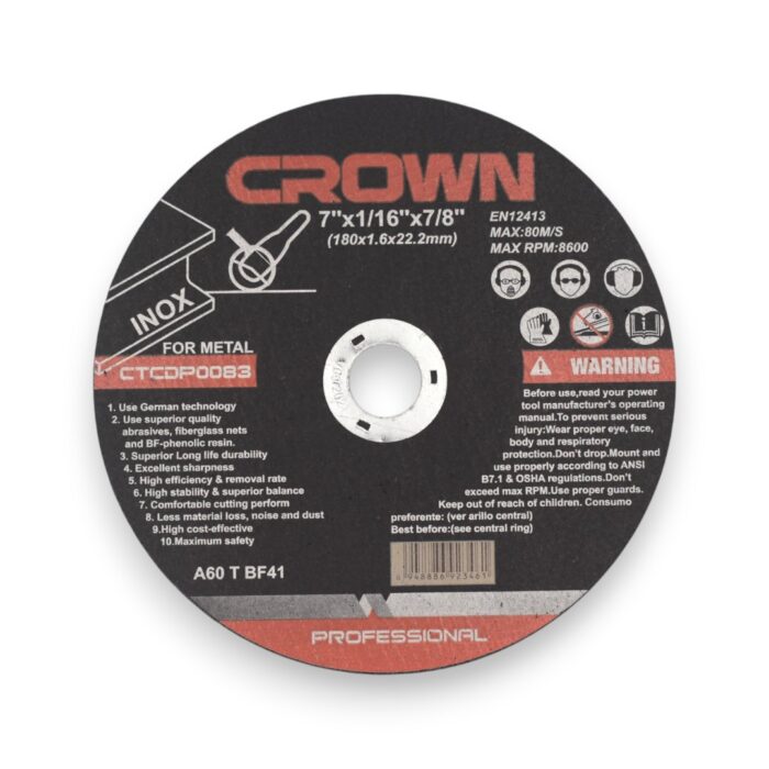 DISCO CORTE METAL 180X1,6X22 mm - Imagen 1