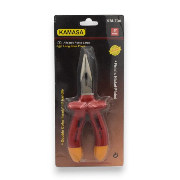 ALICATE PUNTA FINA 6" 1000V KAMASA - Imagen 1