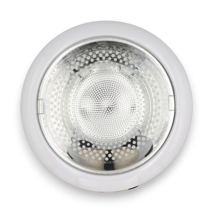 ARTEF. DE EMB. REDONDO 23 CM BLANCO P 2 LAMP E28 - Imagen 1