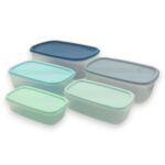 SET TUPPERS RECTANGULARES PVC 5 PCS