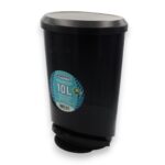 PAPELERA CON PEDAL 10 L NEGRA