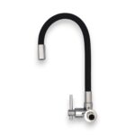 GRIFO PICO ALTO FLEXIBLE GOMA NEGRA