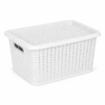 CAJA ORGANIZADORA 5L RATTAN C/TAPA BLANCA 26,2cm x 19cm x 14,3cm