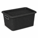 CAJA ORGANIZADORA 5L RATTAN C/TAPA NEGRA 26,2cm x 19cm x 14,3cm