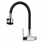 GRIFO PICO FLEXIBLE PARED NEGRO CON ROSETA