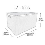 ORGANIZADOR CAJA RATTAN PVC CON TAPA 7 LITROS NEGRO - Imagen 2