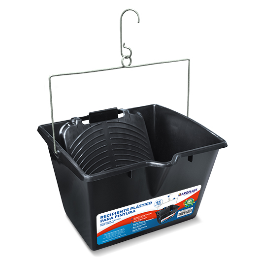 25778-RECIPIENTE-PLASTICO-PARA-PINTURA-15-LTS BALDE DE PINTURA 15 LITROS NEGRO - Imagen 1