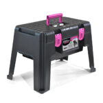 CAJA BANQUETA MULTIUSOS BROCHE ROSA