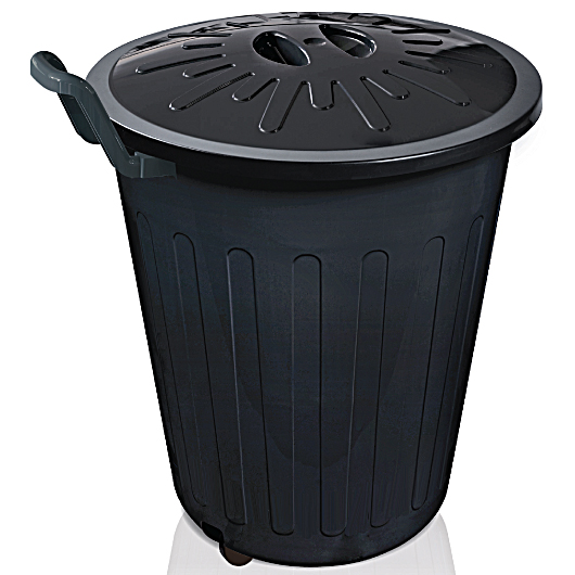 Cestos-2015-2.indd BASURERO CON TAPA Y RUEDAS 100 LITROS NEGRO - Imagen 1