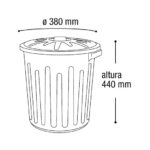 BASURERO CON TAPA 30 LITROS NEGRO - Imagen 2