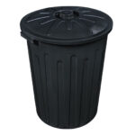 BASURERO CON TAPA 65 LITROS NEGRO